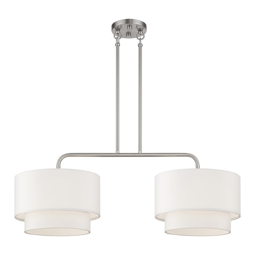 Manorwood Two Light Linear Chandelier Brushed Nickel