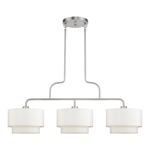 Manorwood Three Light Linear Chandelier Brushed Nickel