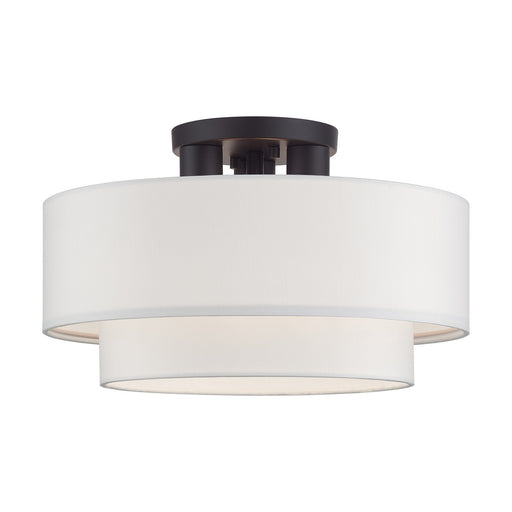 Manorwood Three Light Semi-Flush Mount Bronze