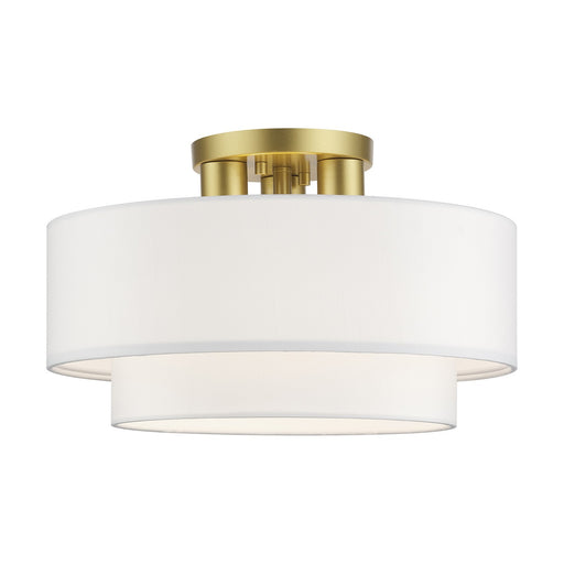 Manorwood Three Light Semi-Flush Mount Soft Gold