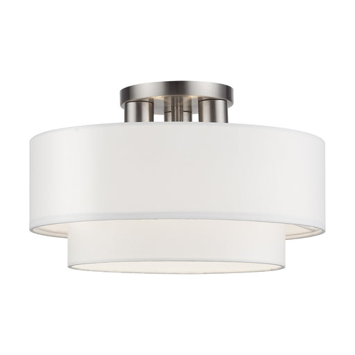 Manorwood Three Light Semi-Flush Mount Brushed Nickel