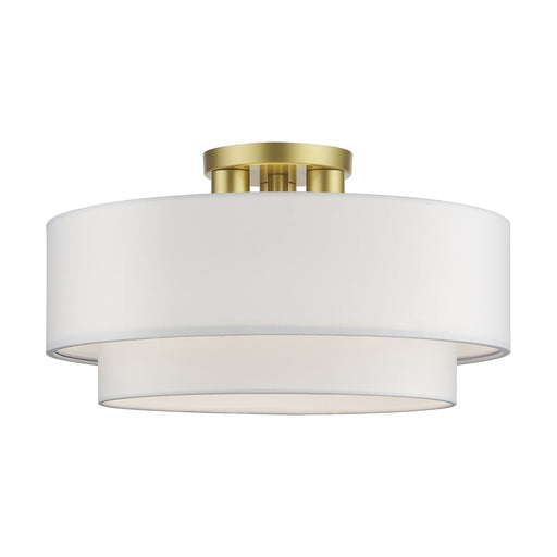 Manorwood Three Light Semi-Flush Mount Soft Gold