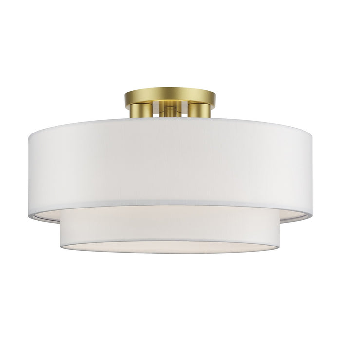 Livex Lighting - 50306-33 - Three Light Semi-Flush Mount - Manorwood - Soft Gold