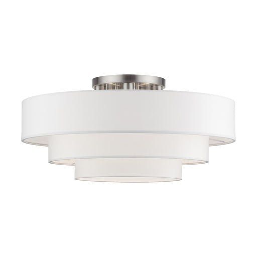 Manorwood Five Light Semi-Flush Mount Brushed Nickel