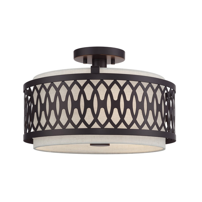 Livex Lighting - 53432-92 - Three Light Semi-Flush Mount - Vistaview - English Bronze