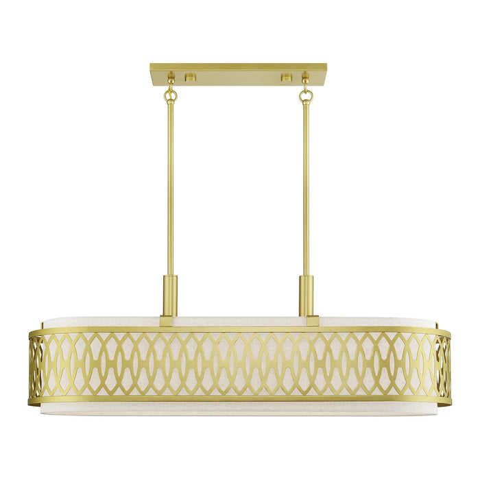 Livex Lighting - 53437-33 - Six Light Linear Chandelier - Vistaview - Soft Gold