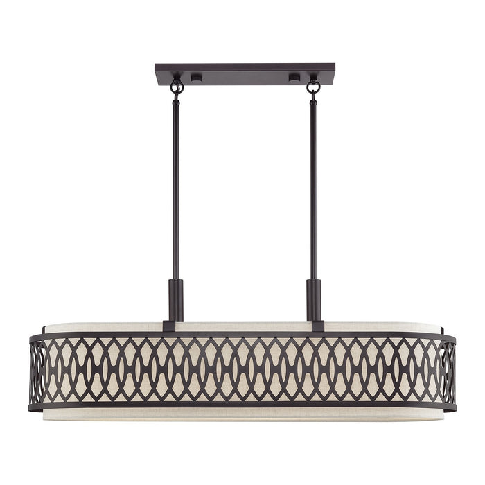Livex Lighting - 53437-92 - Six Light Linear Chandelier - Vistaview - English Bronze