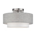 Livex Lighting - 60013-91 - Three Light Semi-Flush Mount - Brookmeade - Brushed Nickel