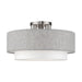 Livex Lighting - 60014-91 - Three Light Semi-Flush Mount - Brookmeade - Brushed Nickel