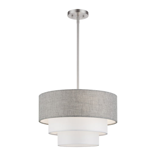 Brookmeade Three Light Pendant Chandelier Brushed Nickel