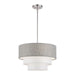 Livex Lighting - 60015-91 - Three Light Pendant Chandelier - Brookmeade - Brushed Nickel