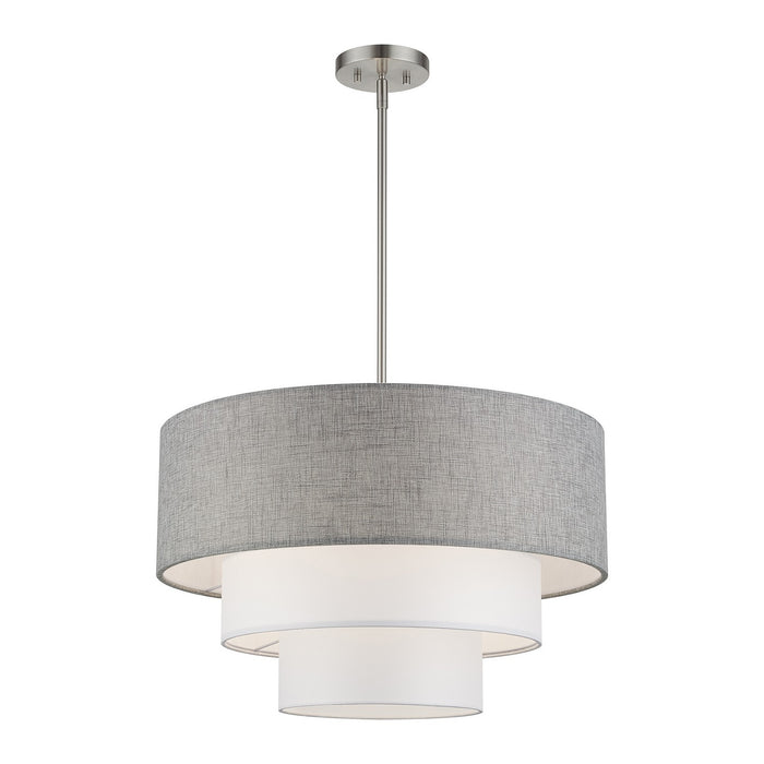 Livex Lighting - 60016-91 - Four Light Pendant Chandelier - Brookmeade - Brushed Nickel