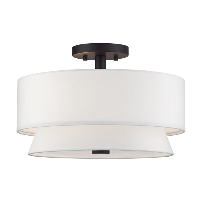 Livex Lighting - 60026-07 - Three Light Semi-Flush Mount - Fontana - Bronze