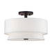 Livex Lighting - 60026-07 - Three Light Semi-Flush Mount - Fontana - Bronze