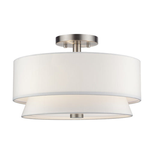 Fontana Three Light Semi-Flush Mount Brushed Nickel