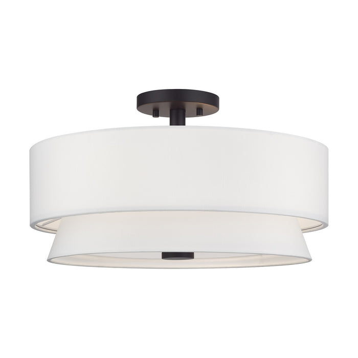 Livex Lighting - 60027-07 - Four Light Semi-Flush Mount - Fontana - Bronze