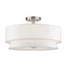Livex Lighting - 60027-91 - Four Light Semi-Flush Mount - Fontana - Brushed Nickel