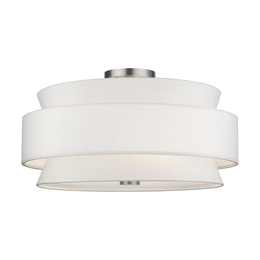 Fontana Five Light Semi-Flush Mount Brushed Nickel