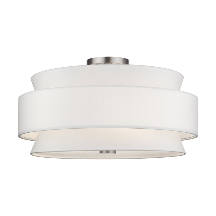 Livex Lighting - 60028-91 - Five Light Semi-Flush Mount - Fontana - Brushed Nickel