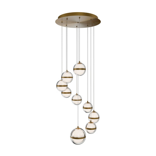 Cyllindra LED Chandelier Aged Brass