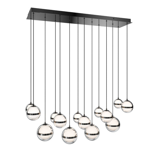 Cyllindra LED Chandelier Black Chrome