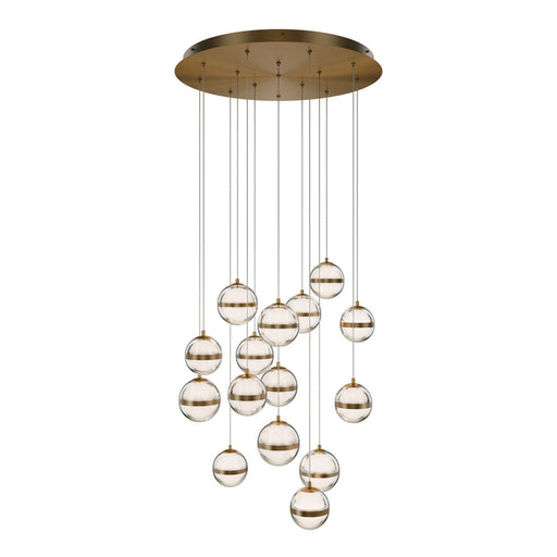 Cyllindra LED Chandelier Aged Brass