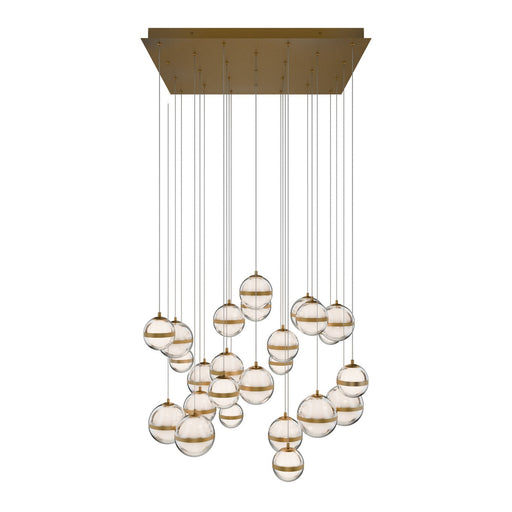 Cyllindra LED Chandelier Aged Brass