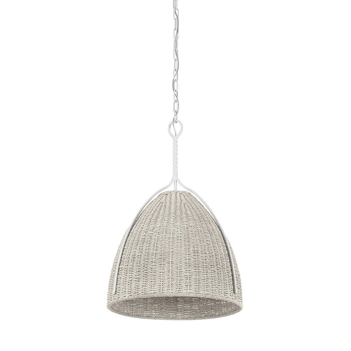 Hudson Valley - 1718-WP - One Light Pendant - Woodlawn - White Plaster