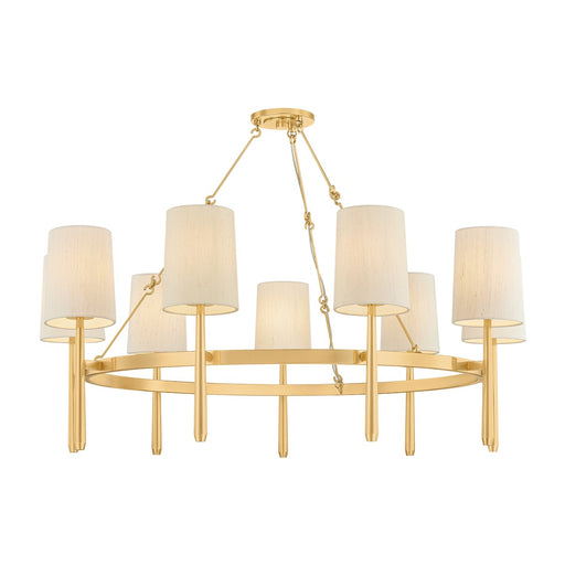 Bridgeton Nine Light Chandelier Aged Brass