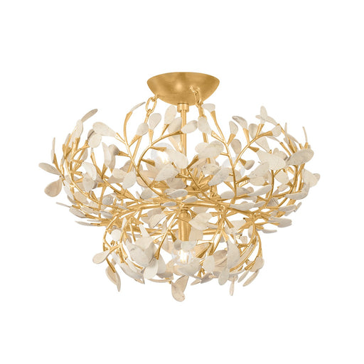 Maybrook Four Light Semi Flush Mount Vintage Gold Leaf