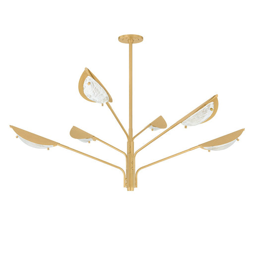 Levin Six Light Chandelier Aged Brass