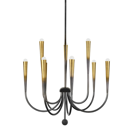 Adley Nine Light Chandelier Gradient Brass