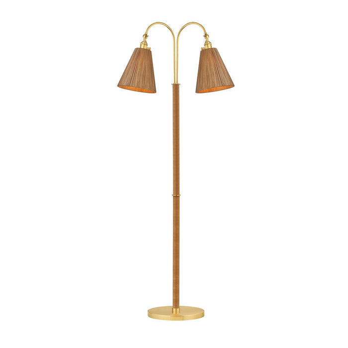 Hudson Valley - L2168-AGB - Two Light Floor Lamp - Ruthin - Aged Brass