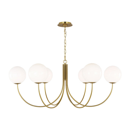 Noemie Six Light Chandelier Burnished Brass