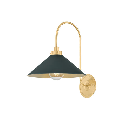 Clivedon One Light Wall Sconce Aged Brass/Soft Studio Green