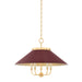 Hudson Valley - MDS1403-AGB/CRN - Five Light Chandelier - Clivedon - Aged Brass/Soft Crimson