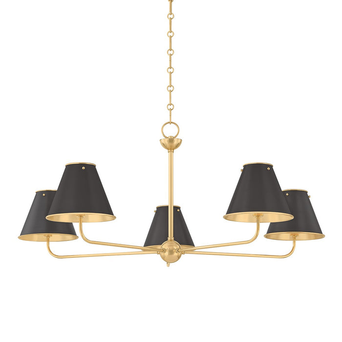 Hudson Valley - MDS2000-AGB/DB - Five Light Chandelier - Burghley - Aged Brass/Distressed Bronze
