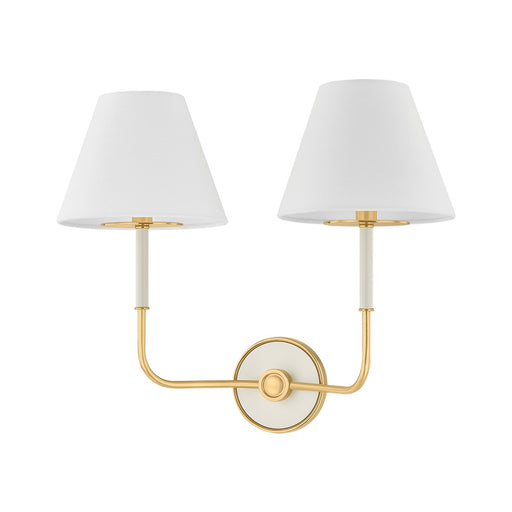 Wedgewood Two Light Wall Sconce Aged Brass/Off-White