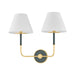 Hudson Valley - MDS2201-AGB/SSG - Two Light Wall Sconce - Wedgewood - Aged Brass/Soft Studio Green
