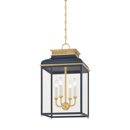 Hudson Valley - MDS2400-AGB/DBL - Four Light Lantern - Houghton - Aged Brass/Distressed Bronze