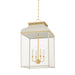 Hudson Valley - MDS2401-AGB/OW - Four Light Lantern - Houghton - Aged Brass/Off-White