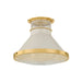 Hudson Valley - MDS2402-AGB/OW - One Light Flush Mount - Highclere - Aged Brass/Off-White
