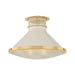 Hudson Valley - MDS2403-AGB/OW - One Light Flush Mount - Highclere - Aged Brass/Off-White
