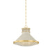 Hudson Valley - MDS2405-AGB/OW - One Light Pendant - Highclere - Aged Brass/Off-White