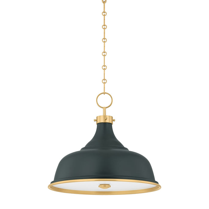 Hudson Valley - MDS300-AGB/SSG - Three Light Pendant - Painted No. 1 - Aged Brass/Soft Studio Green