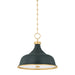 Hudson Valley - MDS300-AGB/SSG - Three Light Pendant - Painted No. 1 - Aged Brass/Soft Studio Green