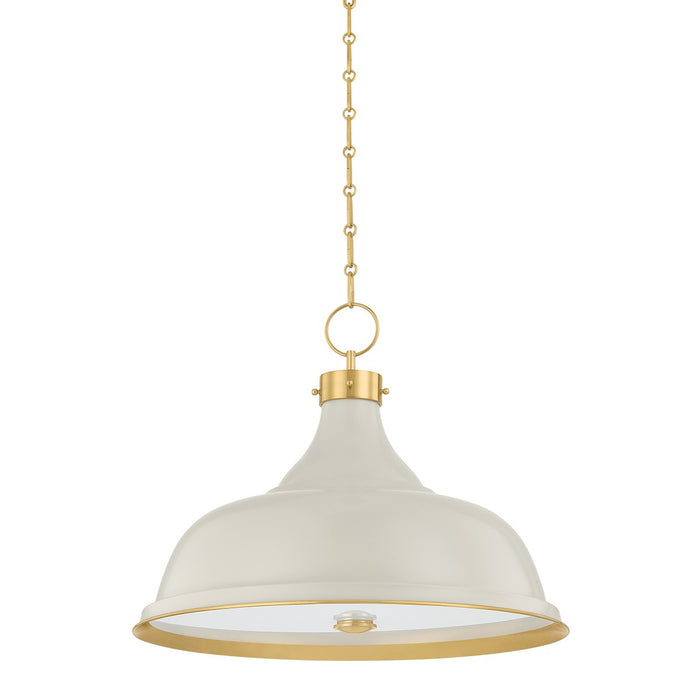 Hudson Valley - MDS300L-AGB/OW - Four Light Pendant - Painted No. 1 - Aged Brass/Off-White