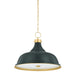 Hudson Valley - MDS300L-AGB/SSG - Four Light Pendant - Painted No. 1 - Aged Brass/Soft Studio Green