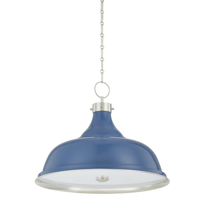 Hudson Valley - MDS300L-PN/FBL - Four Light Pendant - Painted No. 1 - Polished Nickel/Soft French Blue