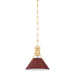 Hudson Valley - MDS351-AGB/CRN - One Light Pendant - Painted No. 2 - Aged Brass/Soft Crimson